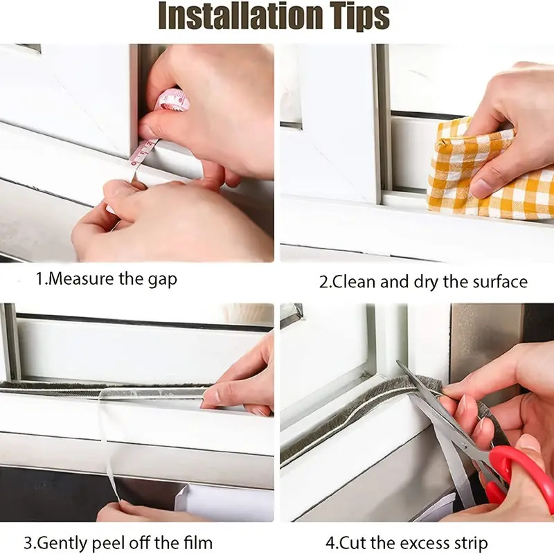 ใหม่ แถบซีลหน้าต่างประตูปอกสภาพอากาศ, การยึดเกาะที่แข็งแกร่งแบบมีกาวในตัว, กันเสียง, ตัวบล็อกร่าง, กันฝุ่น - รูปที่ 3