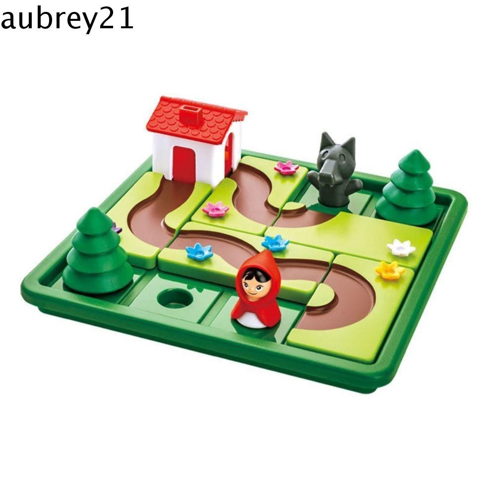 Aubrey1 หนูน้อยหมวกแดงสมาร์ท,หนูน้อยหมวกแดงบิ๊กแบดหมาป่าซ่อน&ค้นหาเกมกระดาน, ของเล่นเสริมพัฒนาการจิ๊กซอว์ปริศนาหมูกล่องที่มีสีสันการศึกษา