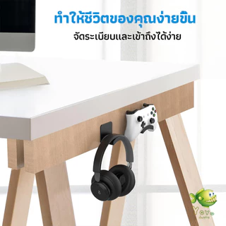 YOYO ตะขอแขวนหูฟัง แป้นติดทรงเหลี่ยม สําหรับโต๊ะคอมพิวเตอร์ ตะขออเนกประสงค์ Earphone hook