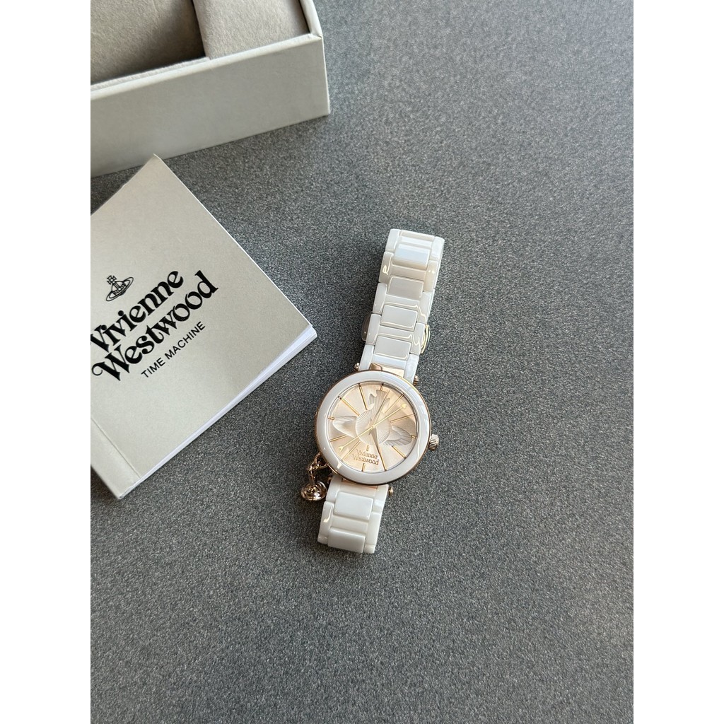 Vivienne Westwood Special White Ceramic Material Shixing Womens Watch 32MM