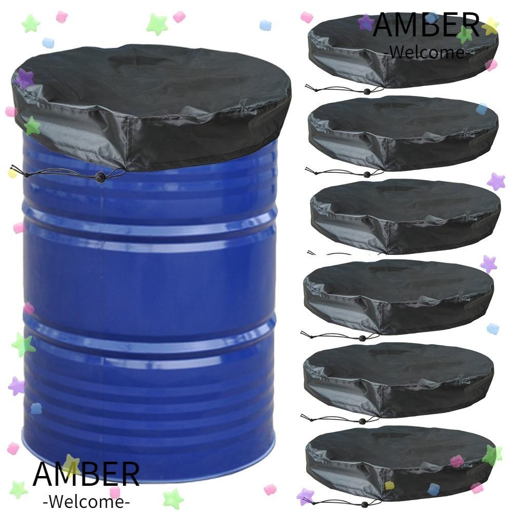 Amber ผ้าคลุมถังขยะ ยืดหยุ่น กันน้ํา ปรับได้ 55 แกลลอน สีดํา