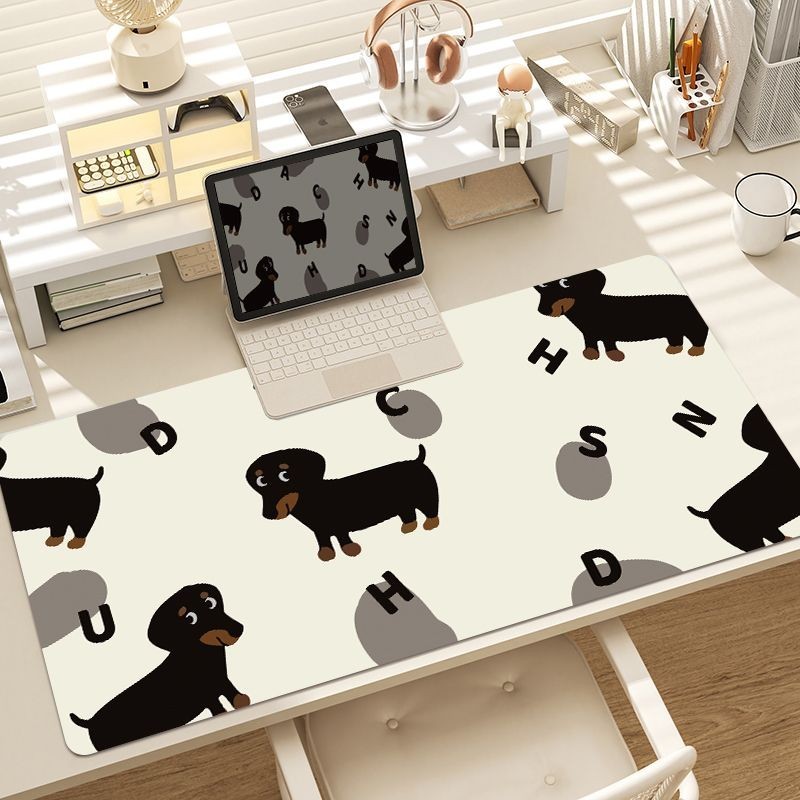 Dachshund แผ่นรองเมาส์ลูกสุนัขขนาดใหญ่การ์ตูนสุนัขรูปแบบแผ่นรองโต๊ะแป้นพิมพ์คอมพิวเตอร์สํานักงานแผ่นกันลื่น