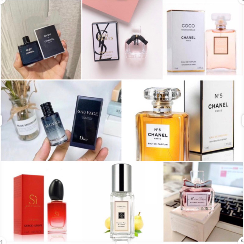 【 % แท้ 】น้ำหอม ขนาดพกพา ทดลอง 5ML 7.5ML 10ML พร้อมกล่อง