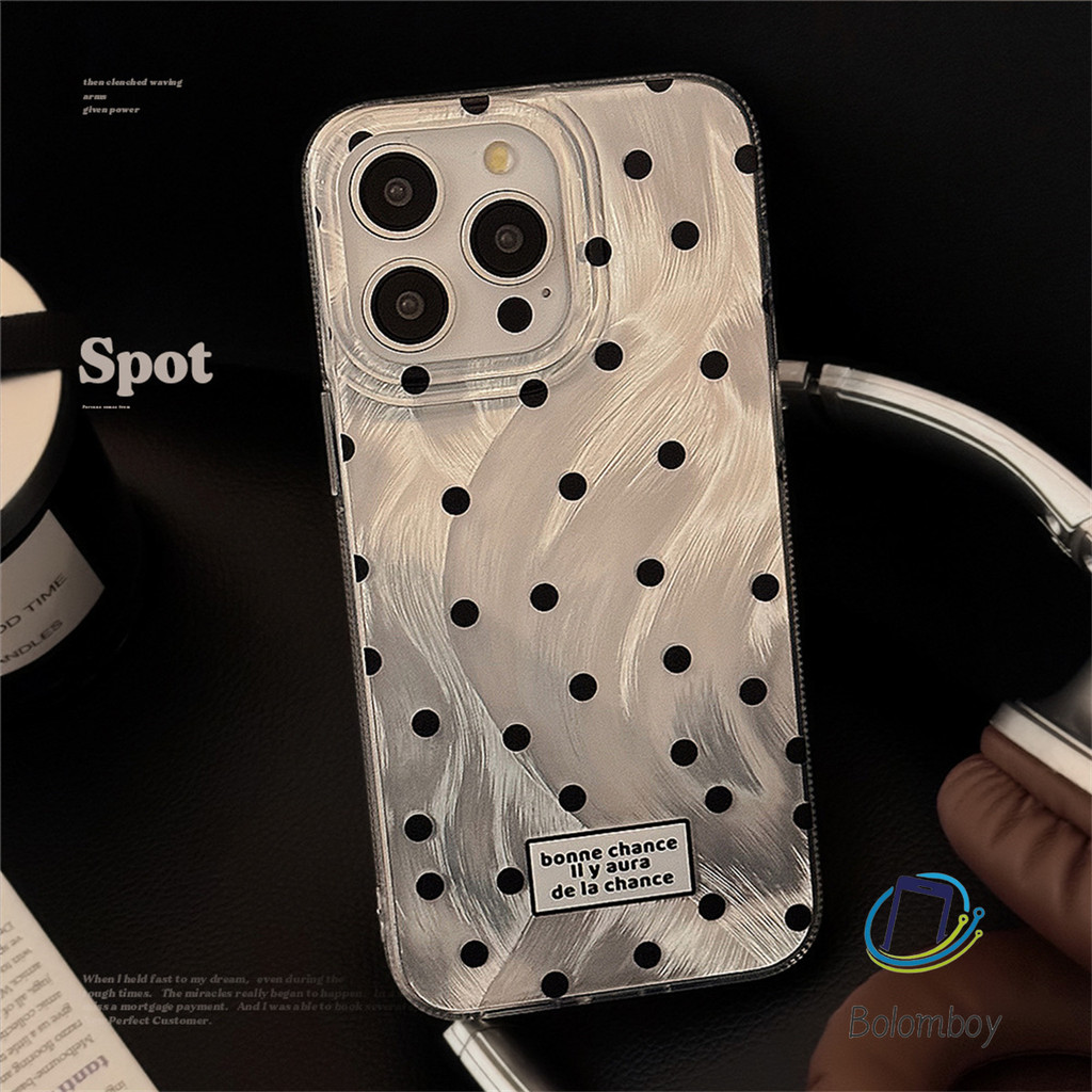 สวยงาม เคส For iPhone 11 15 12 pro 13 14 16 pro max 15 plus ป้องกันกล้อง กันกระแทก ป้องกันการตก ลายจุด แฟชั่นชั้นสูง