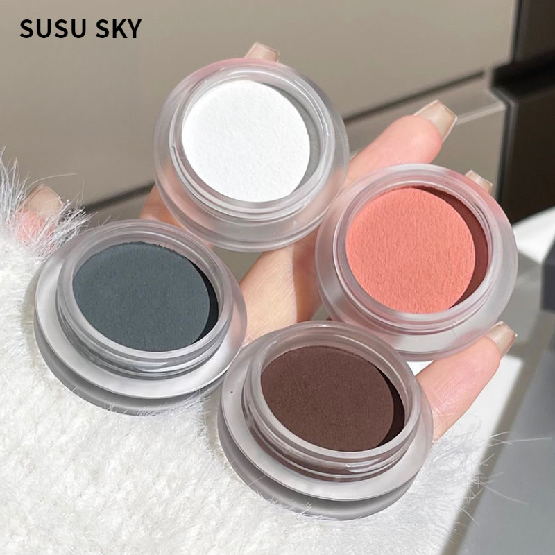 SUSU SKY อายแชโดว์พาเลทสีดำและสีขาวสีเทาควันสีนู้ดเอิร์ธคัลเลอร์แมตต์ไบรท์เทนนิ่งเบส