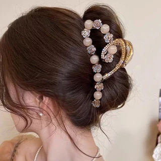 โบว์ขนาดใหญ่สำหรับผู้หญิง หนีบผมแบบเรียบง่าย