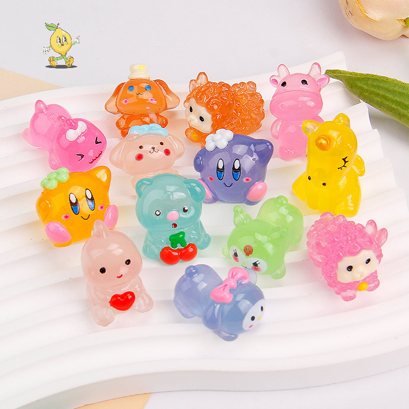[mozh] 10 ชิ้นการ์ตูนน่ารักสร้างสรรค์ส่องสว่างสามมิติสัตว์เล็กรูปตกแต่งสีสัน Kawaii งานฝีมือตกแต่งโต๊ะของขวัญ [TH]