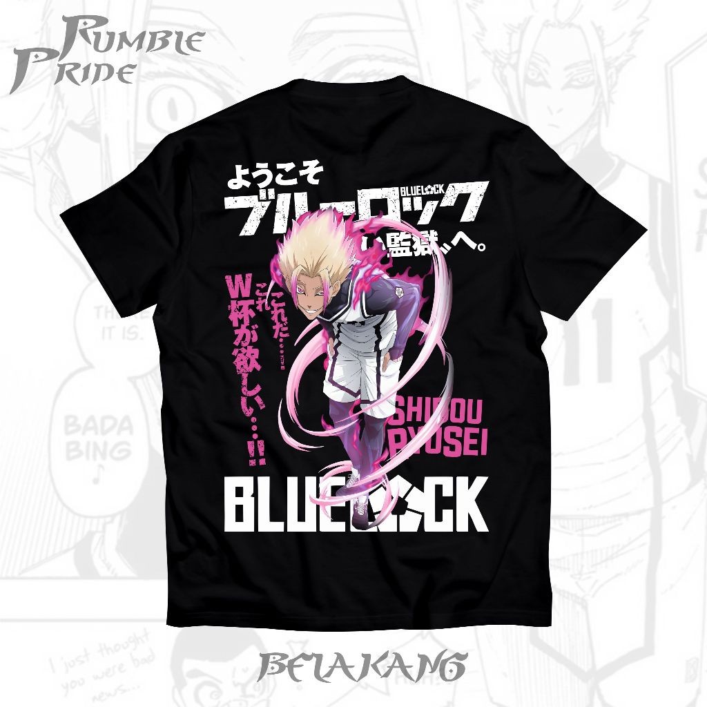 T-ShirtKatun Shidou Ryusei Blue Lock 0017 เสื้อยืดอะนิเมะผ้าฝ้าย 24s ญี่ปุ่นเสื้อยืด Holiganz อะนิเมะ S-5XL