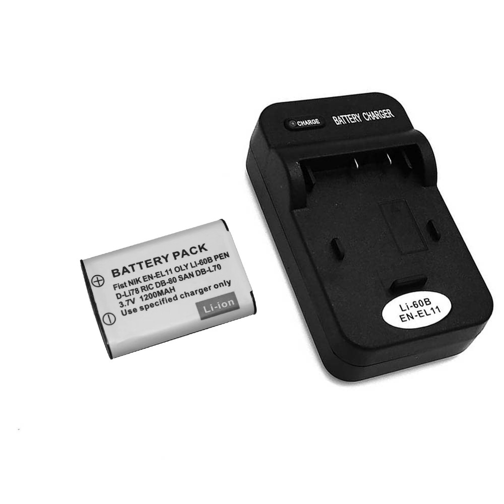 EN-EL11 LI-60B D-Li78 NP-BY1 NP BY1 แบตเตอรี่ + CHARGER สําหรับ Nikon Coolpix S550 S560 Pentax M50 W