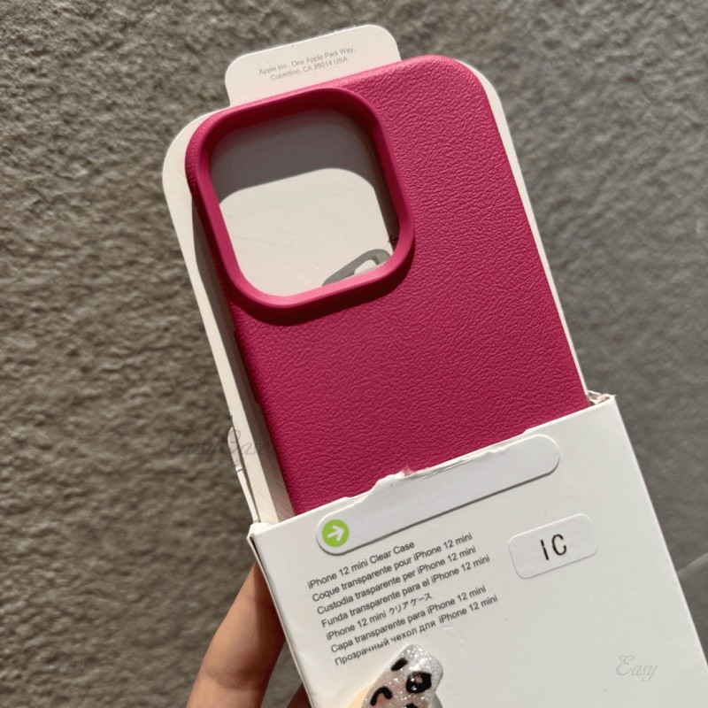 Ins สีทึบหนังเนื้อเคสโทรศัพท์ TPU soft case anti drop และ anti slip ฝาหลังสําหรับ iPhone 16 15 14 13 12 11 Pro Max ราคา ถูกที่สุด ดีลบีเคเค