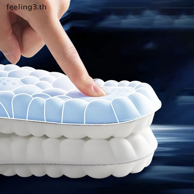 { Feeling3.th } High Elasticity Latex Sport Insoles Soft Shoe Pads Arch Support Orthotic Insoles Breathable Deodorant Shock Absorption Cushion.