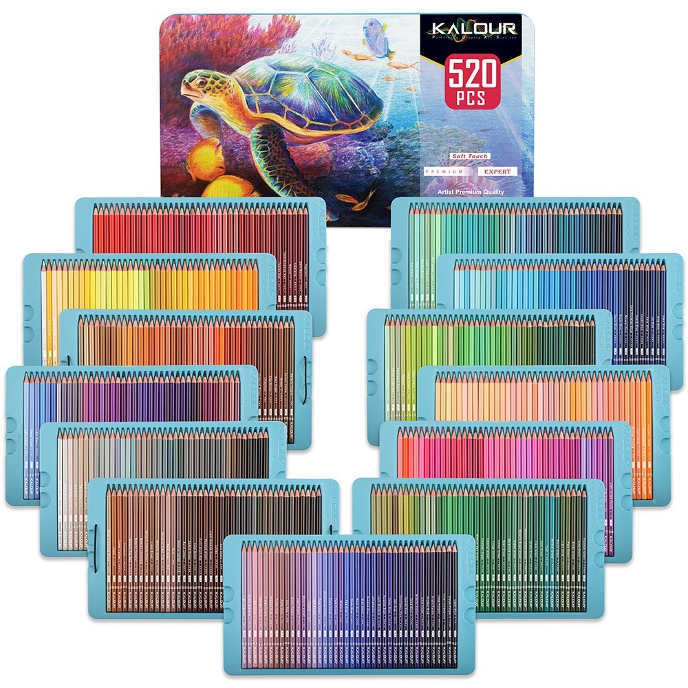 สีไม้ 520 เฉดสี สีไม้พรีเมี่ยมสำหรับมืออาชีพ พร้อมส่งจากไทย ของขวัญ ระบายสี KLAOUR BRUTFUNER