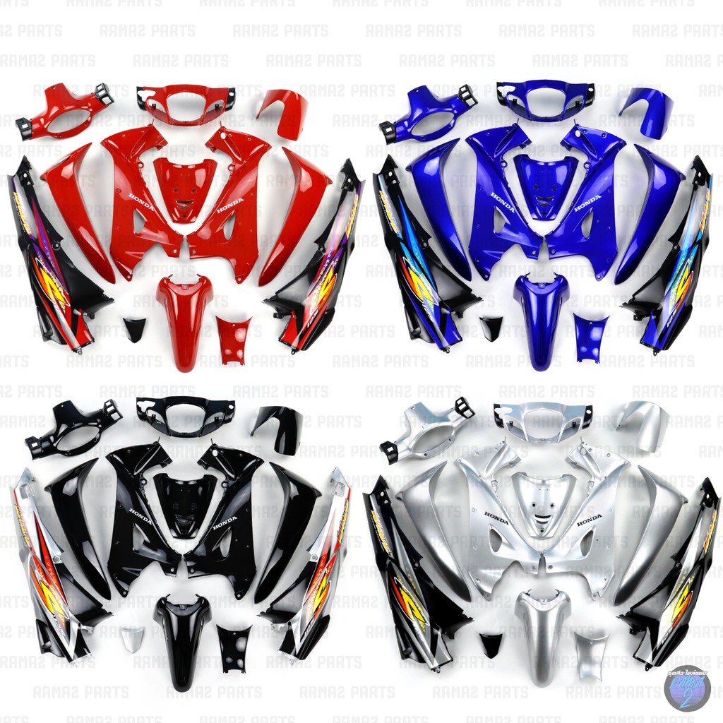Rama2Parts ชุดสีwave125S หัวเถิก ชุดสีเวฟ125S (ชุด13ชิ้น) ปี 2004 สีเดิม กุญแจกลม/กุญแจนิรภัย(กุญแจเล็ก/ใหญ่) NCA