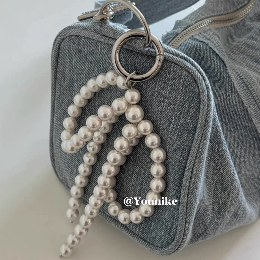Ins Niche High-End Sweet Big Pearl Bowกระเป๋าจี้รถพวงกุญแจกระเป๋าอุปกรณ์เสริมAll-Match