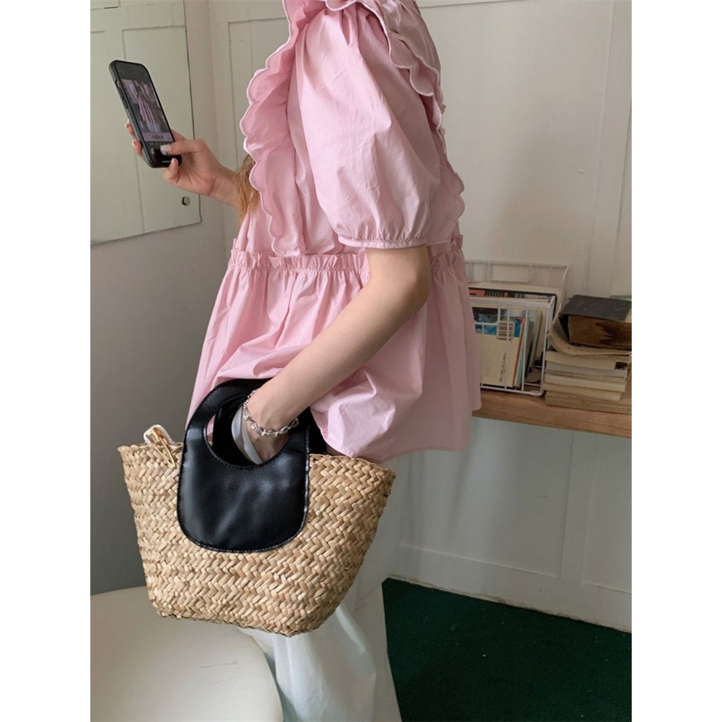 ฤดูร้อนคนตัวเล็กเชื้อราปักแขนสั้นอารมณ์ฝรั่งเศสด้านบนหลวมที่เรียบง่ายอเนกประสงค์ออกแบบซอกเฉพาะเสื้อผู้หญิงเสื้อผ้าผู้หญิง - รูปที่ 4