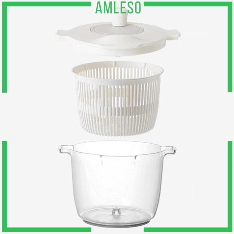 [Amleso] เครื่องซักผ้าสลัด, เครื่องกรองผักกาดหอมสําหรับ Quick Veggie Prepping, ตะกร้าเครื่องเป่าสลัด, เครื่องล้างผัก