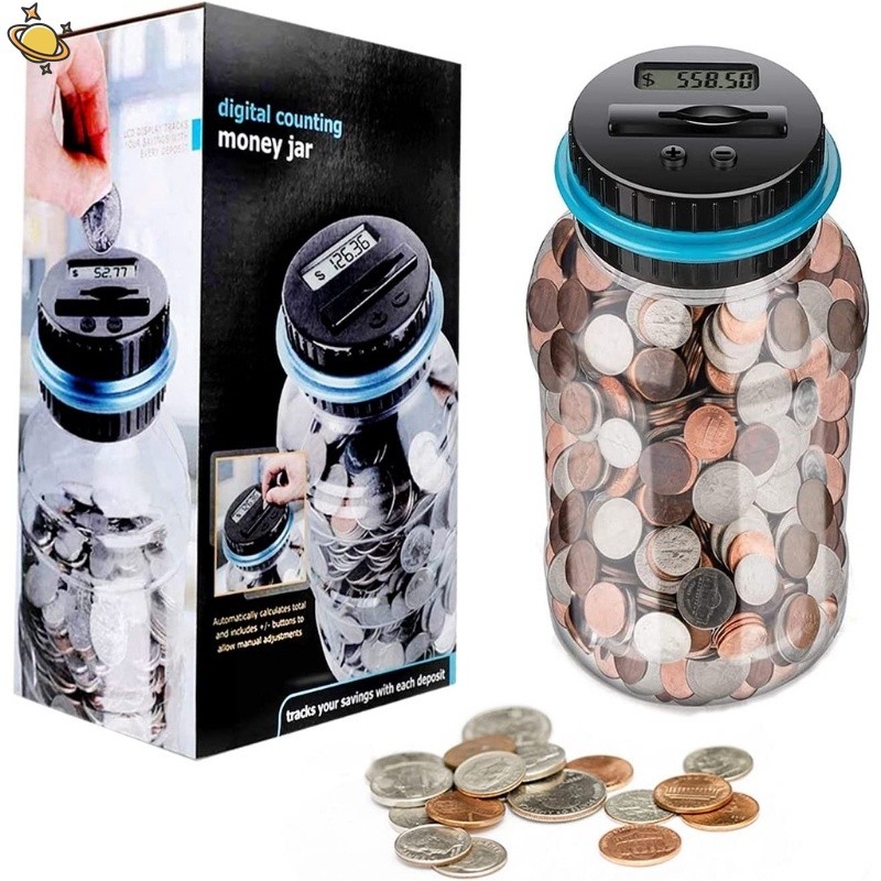 อิเล็กทรอนิกส์ Piggy Bank เคาน์เตอร์เหรียญดิจิตอล LCD นับเหรียญกล่องเก็บเงิน Jar เหรียญกล่องเก็บสําหรับของขวัญเด็ก YKDTH