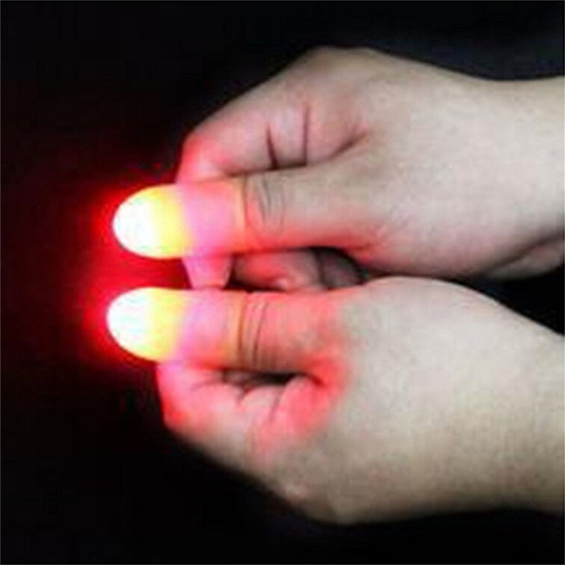 Magic Thumbs Light ของเล่นสําหรับผู้ใหญ่ Magic Trick Props แสงสีฟ้า Led กระพริบนิ้วมือ