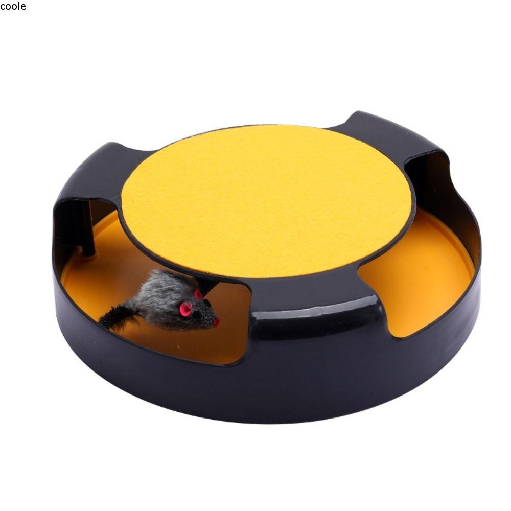 Coole Scratcher ของเล่นแมวพลาสติกเกม Turntable สัตว์เลี้ยงการฝึกอบรมในร่มจับเมาส์ปลอม
