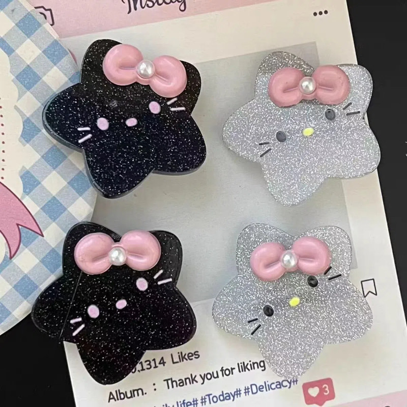 Sanrio Star Hello Kitty Hairpin คลิปหน้าม้ามุกโบว์น่ารักเหมาะสําหรับเด็กผู้หญิง