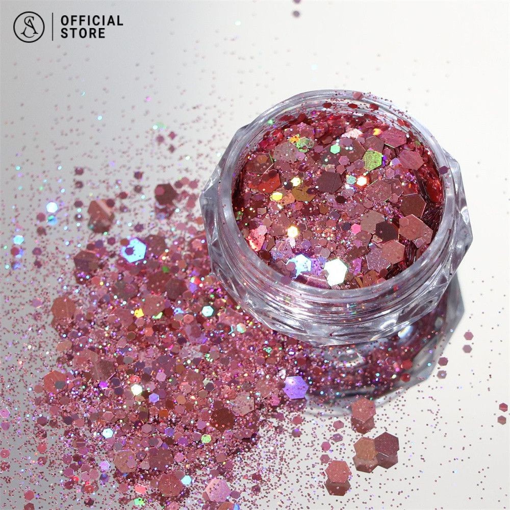เครื่องประดับเลื่อมเล็บ แป้งเล็บกลิตเตอร์ อุปกรณ์ทําเล็บ DIY 18 สี