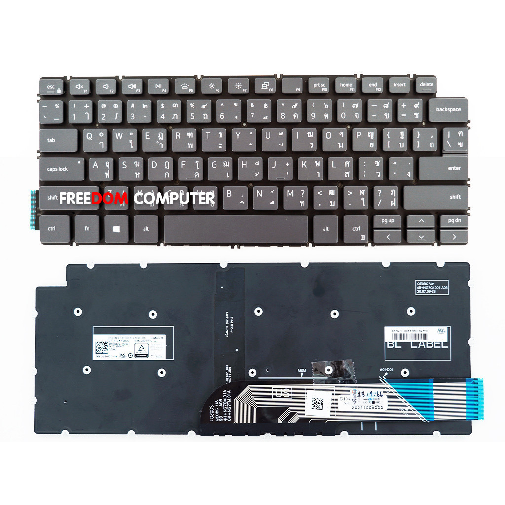 KEYBOARD DELL INSPIRON 7490 5490 LATITUDE 3410 สีดำ ไทย อังกฤษ KEYBOARD