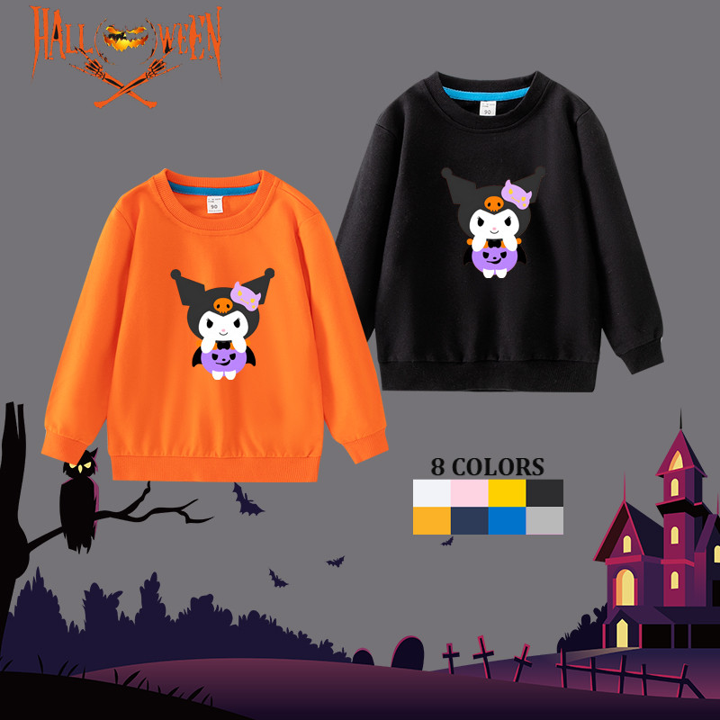 เสื้อเด็กฮาโลวีน Kuromi แขนยาวผ้าฝ้าย สไตล์แฟชั่นสำหรับทั้งชายและหญิง TH2TWY001