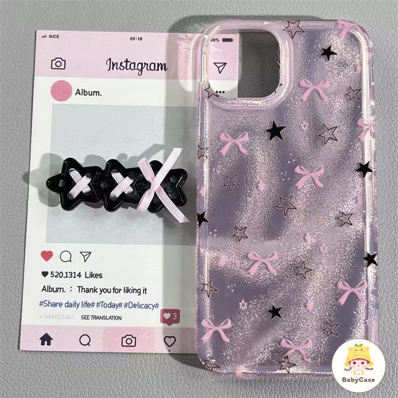 โบว์ผีเสื้อโรแมนติกนุ่ม เคสSamsung A05 A15 A04s A12 A05s A14 A23 A25 A32 A34 A53 A51 A21s A03 A20 A50 A33 A13 A11 - รูปที่ 2