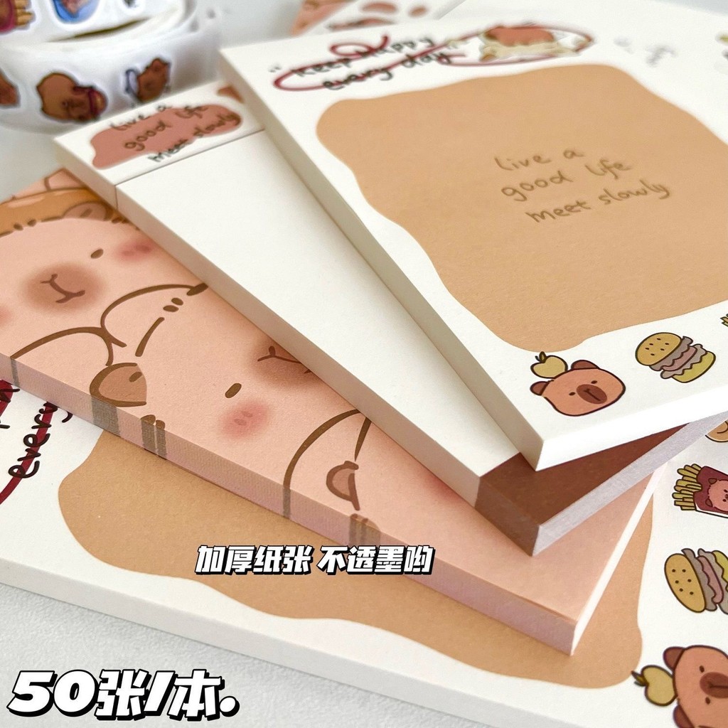 Kapibara น่ารักโน้ตหนาไม่ติด ins สไตล์ Notepad นักเรียนกระดาษข้อความสร้างสรรค์มูลค่าสูง