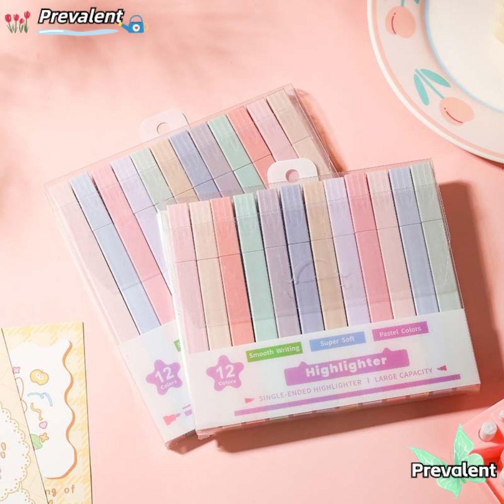 Preva Pastel Highlighters, Double Headed อุปกรณ์เครื่องเขียน Highlighter ปากกา,น่ารักเรืองแสง Kawaii ความงามสี Markers ปากกาโรงเรียน