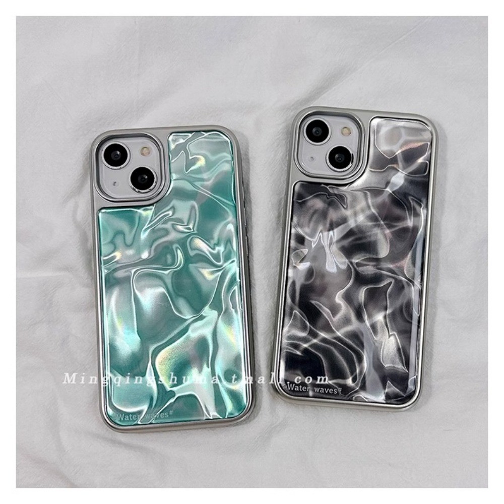 เคส IPhone Full Body กันกระแทก IMD Hard Case IPhone 14 Pro Max เกาหลีระลอกน้ํา Simple Case Thicken กล้องสําหรับ IPhone 15 14 13 12 11 Pro Max 15 14 Plus