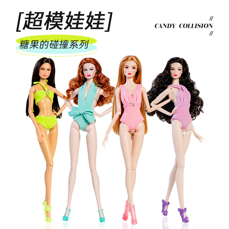 Fairy Princess Original แฟชั่นบิกินี่ Fairy Supermodel ตุ๊กตาชุดว่ายน้ําสีลูกกวาดคุณภาพสูง