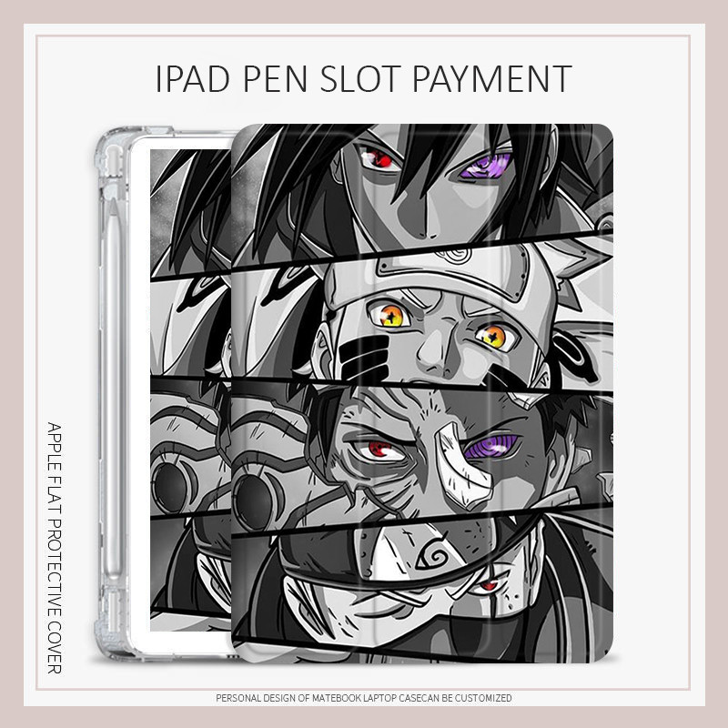 เคส NARUTO iPad air4/5/6 10.2 gen7/8/9 mini4/5/6 เคส iPad gen10 pro11 2022 pro12.9 pro13 2024 เคสอนิเมะช่องเสียบปากกา air7 gen11 mini7