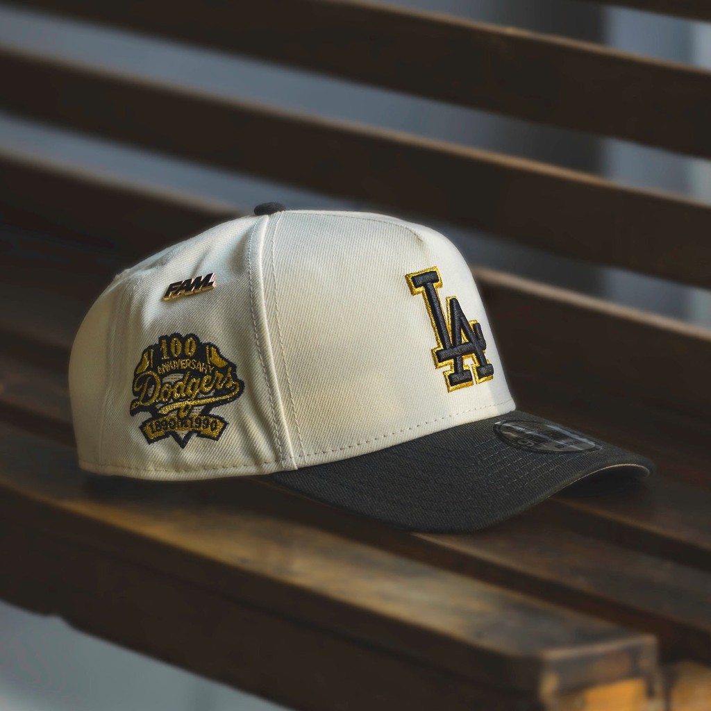 Mlb Los Angeles Dodgers 9forty Hat A-Frame LA 100th Anniversary Two Tone Grey Snapback ปรับได้