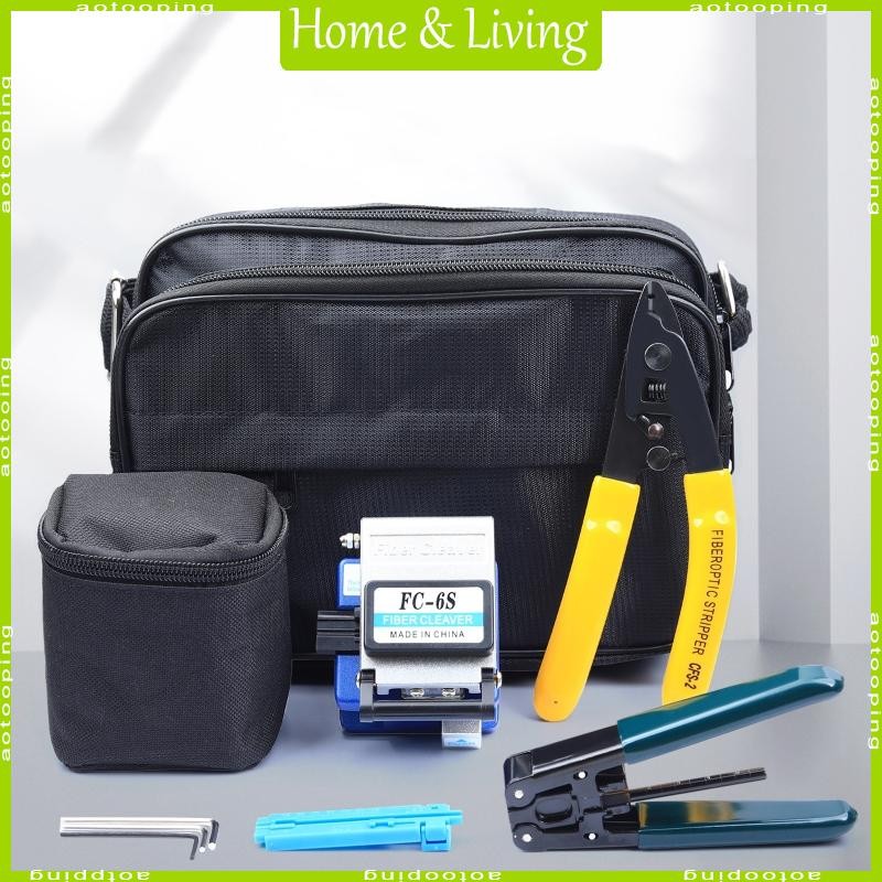 Aotoo FTTH Fiber Optical Cable Cold Connection Tool Kit Fiber Cleaver Visual Fault Locator เครื่องทด