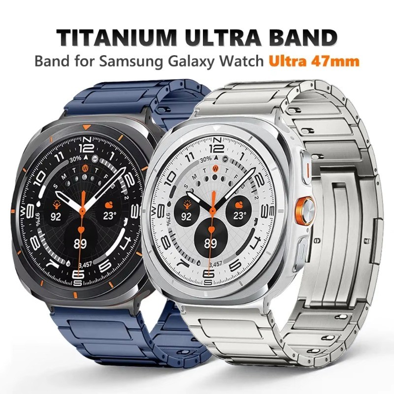No Gap Titanium Band สําหรับ SAMSUNG GALAXY WATCH ULTRA 47 มม.ผู้ชายหรูหราสร้อยข้อมือสําหรับ SAMSUNG GALAXY WATCH ULTRA Quick Fit สายคล้อง
