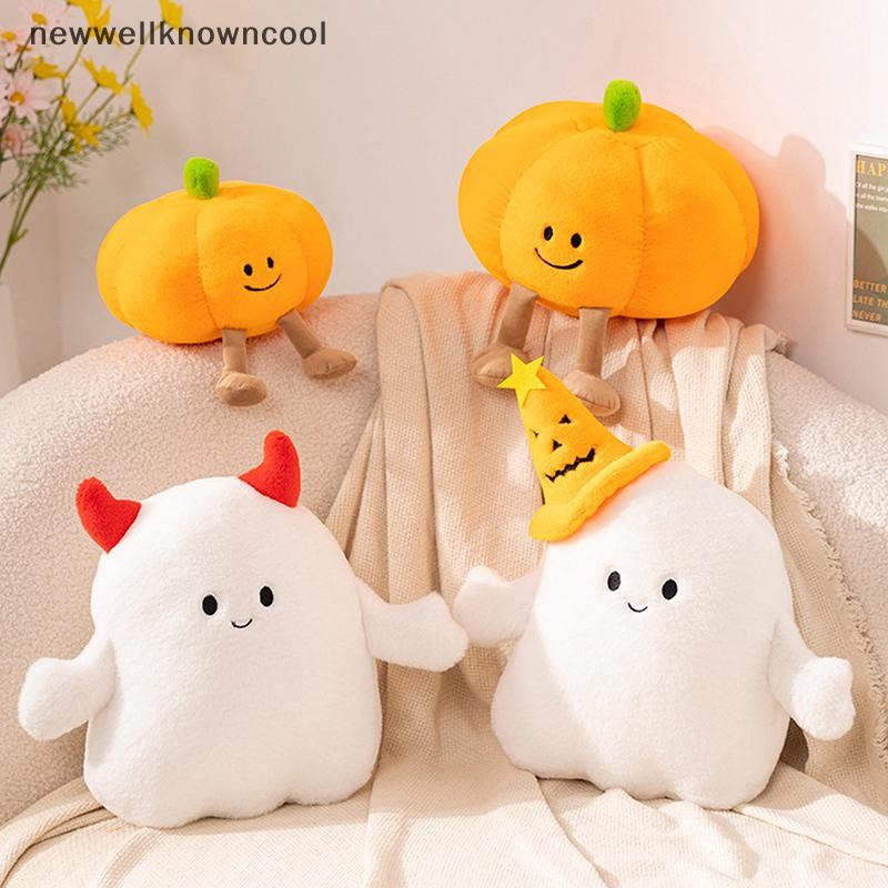 Newwellknowncool Kawaii ฮาโลวีนฟักทอง Ghost Plush ของเล่น Plushie นุ่มพืชยัดตุ๊กตาวันหยุด Props ตกแต่งโยนหมอนสําหรับเด็ก AAD
