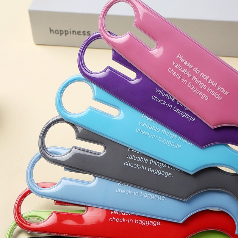 แท็กกระเป๋าเดินทางแบบพกพา Creative PVC Strip Baggage กระเป๋าเดินทาง ID Addres Holder Boarding Label Travel Accessories