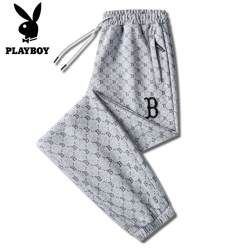 Playboy High Quality  Pants เวอร์ชั่นเกาหลี IceSilk Pants Pants Loose Casual Pants Slim Sweatpants