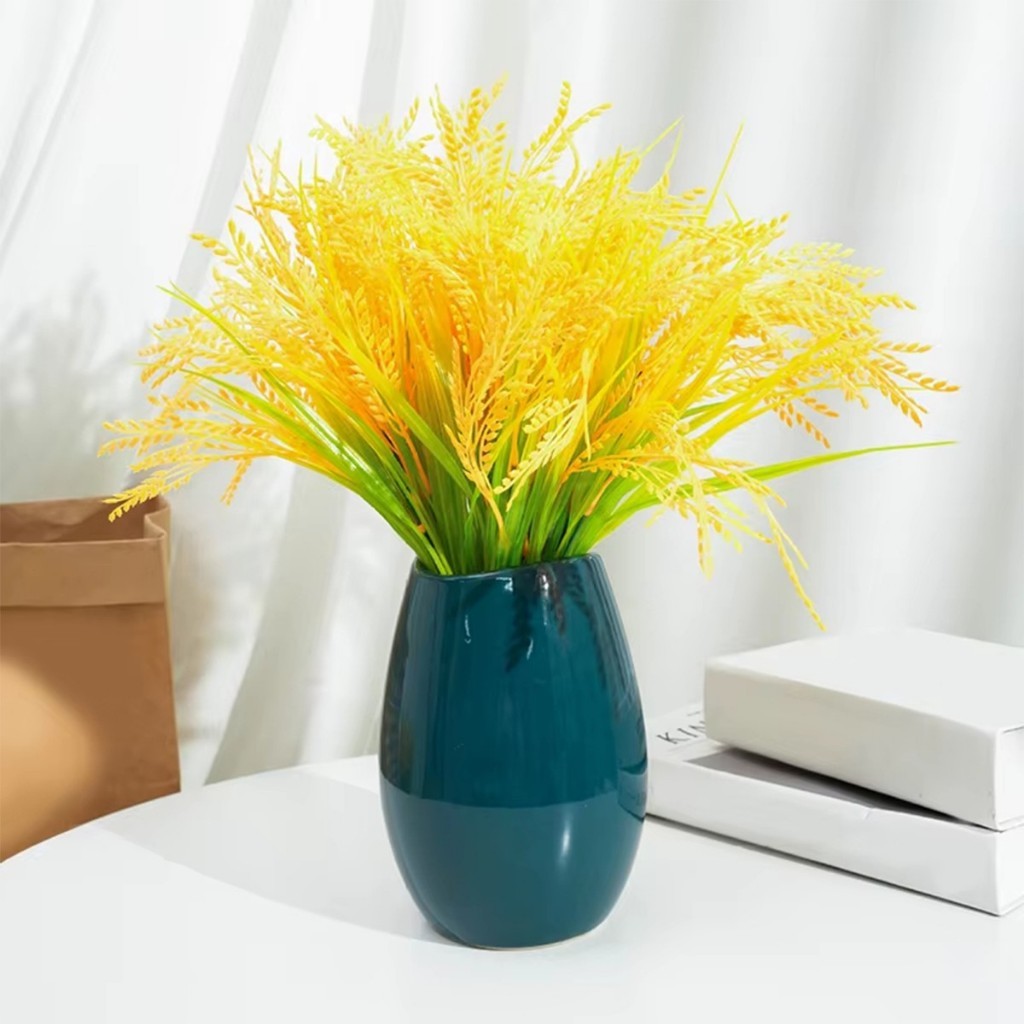 ต้นข้าวปลอม 7 ส้อม รวงข้าวสาลี สำหรับตกแต่งบ้านเสริมศิริมงคล สวย - รูปที่ 2