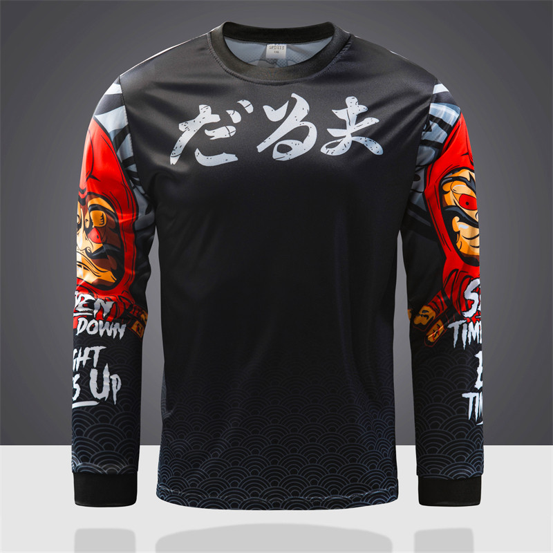 เสื้อกีฬาแขนยาว เสื้อกีฬาพิมพ์ลาย เนื้อผ้าดี ระบายอากาศ เบาสบาย เหมาะกับขี่มอเตอร์ไซค์