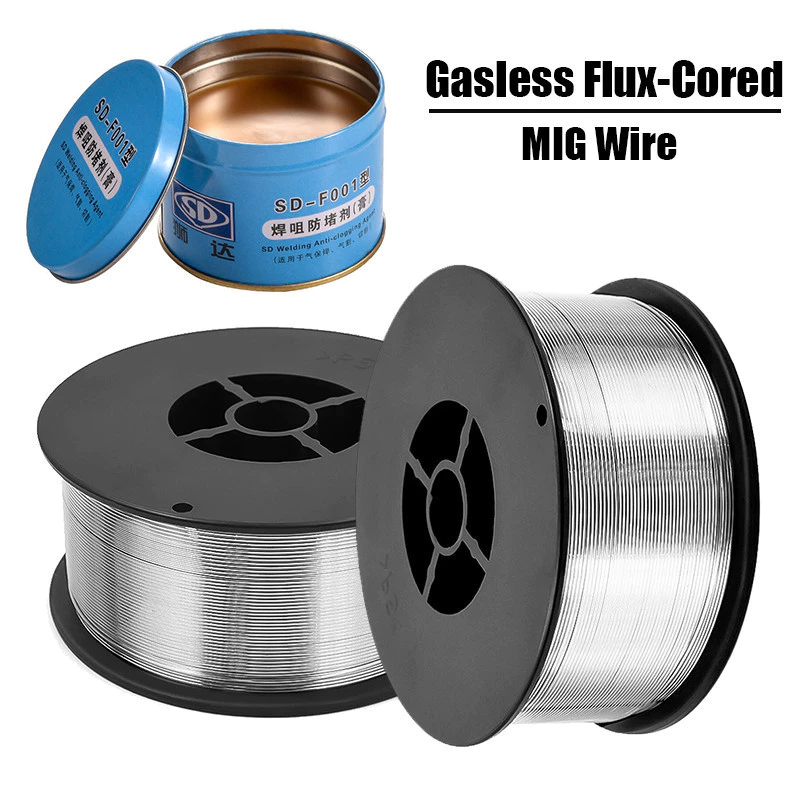 ลวดเชื่อม MIG ไม่ใช้แก๊ส Flux CORE 1KGไม่ใช้แก๊ส ลวดฟลักคอร์ ลวดเชื่อม 2 In 1 เชื่อมได้ทั้ง เหล็ก เเละ สเเตนเลส