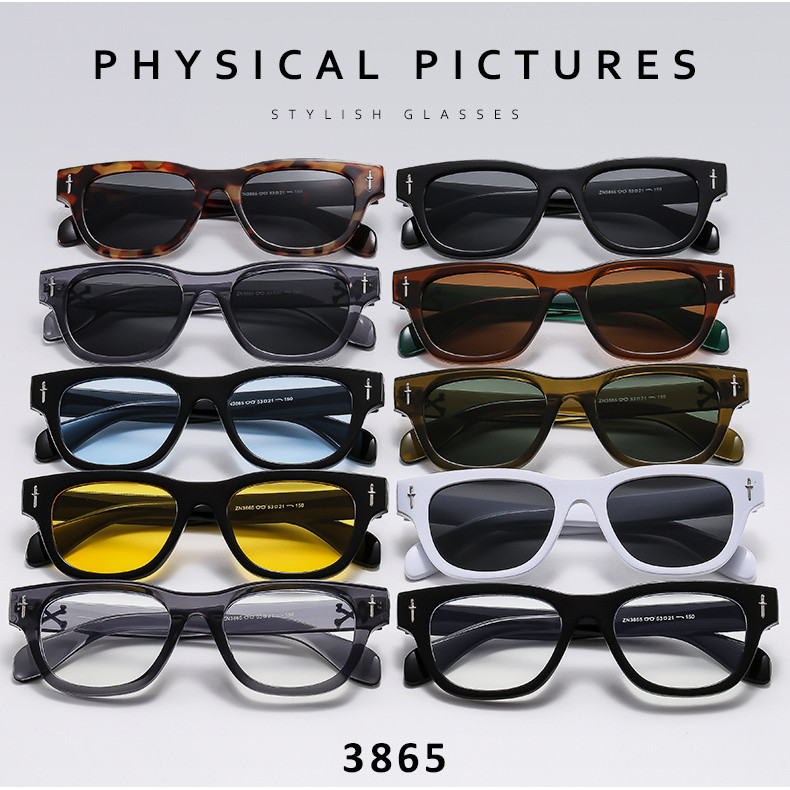 แว่นกันแดดแฟชั่นทรงสี่เหลี่ยมใหม่แว่นตาผู้ชายที่มีชื่อเสียงทางอินเทอร์เน็ตย้อนยุคในยุโรปและอเมริกา