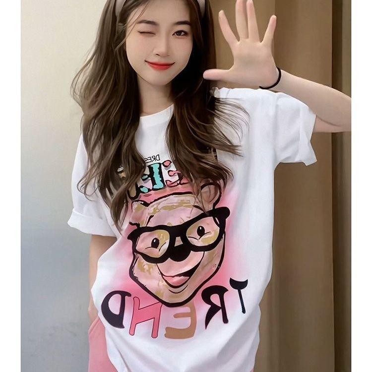 ส่งฟรี เสื้อยืดน่ารักเสื้อยืด CM10 สไตรเกาหลี เสื้อยืดใส่สบาย สีไม่ตก