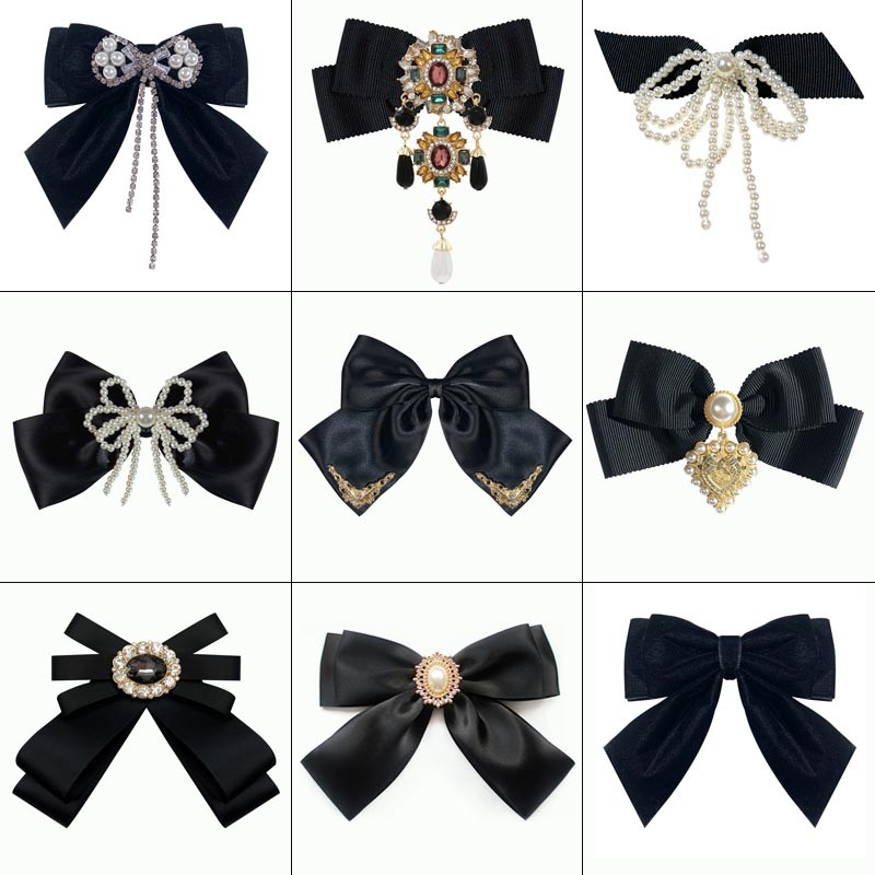 Bow Ties Collection-2Bowknot Ribbon Bow Tie พร้อม Pins งานแต่งงานเสื้อชุดคอคลิปคอ Tie สําหรับผู้หญิงสาว