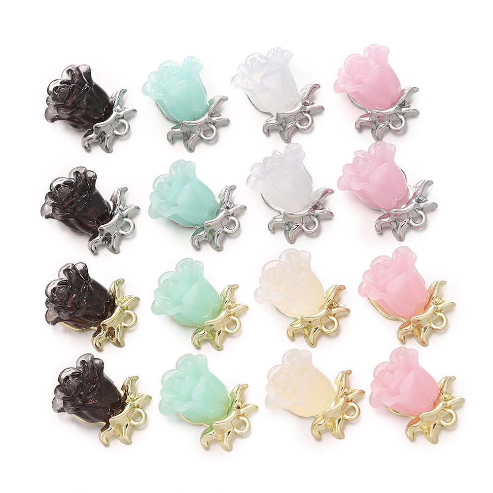 St. kunkka 1 ชิ้นดอกไม้จี้แฟชั่น Charm Rose จี้คุณภาพสูง Non-Fade แฟชั่น Charm สําหรับ DIY สร้อยข้อมือสร้อยคอทํา