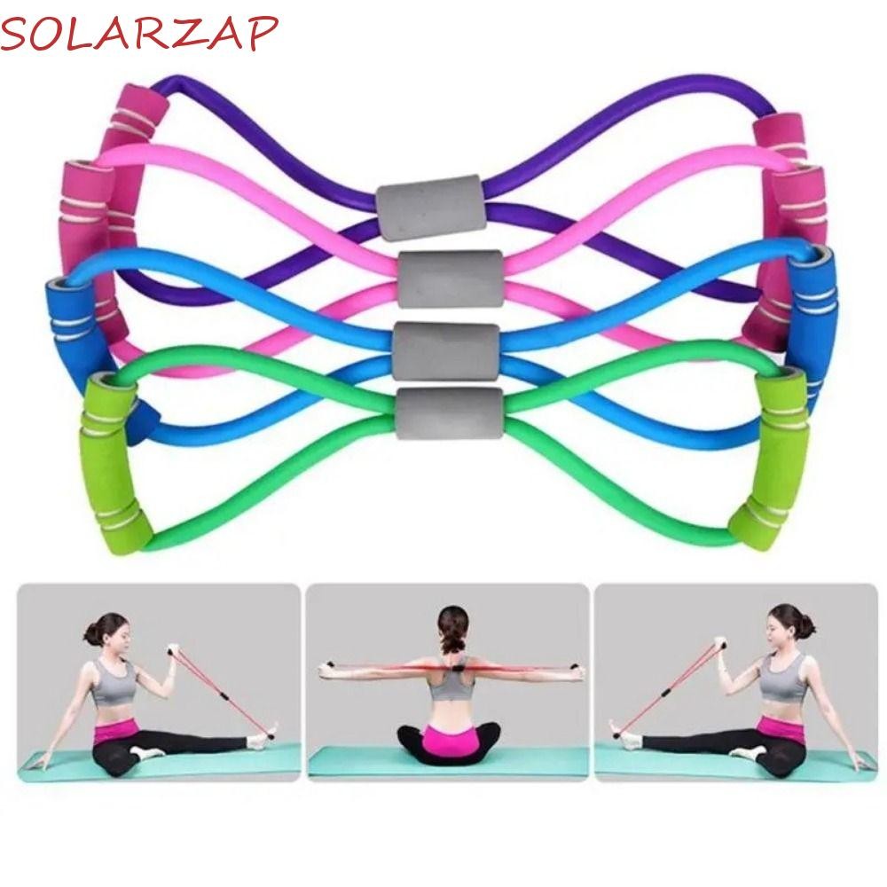 สายรัดต้านทานโยคะ SOLARZAP, เทปแรงดึง 8 รูปร่างโยคะพิลาทิสยางยืด, ตัวขยายหน้าอกอเนกประสงค์ยืดกล้ามเน