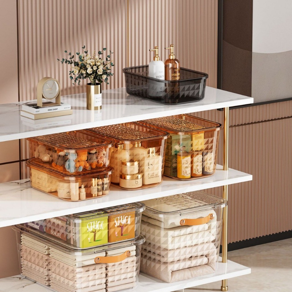 กล่องเก็บของใส PET ที่ใช้เก็บเสื้อผ้า ของเล่น หนังสือ เครื่องสำอาง หน้ากากอนามัย - รูปที่ 2