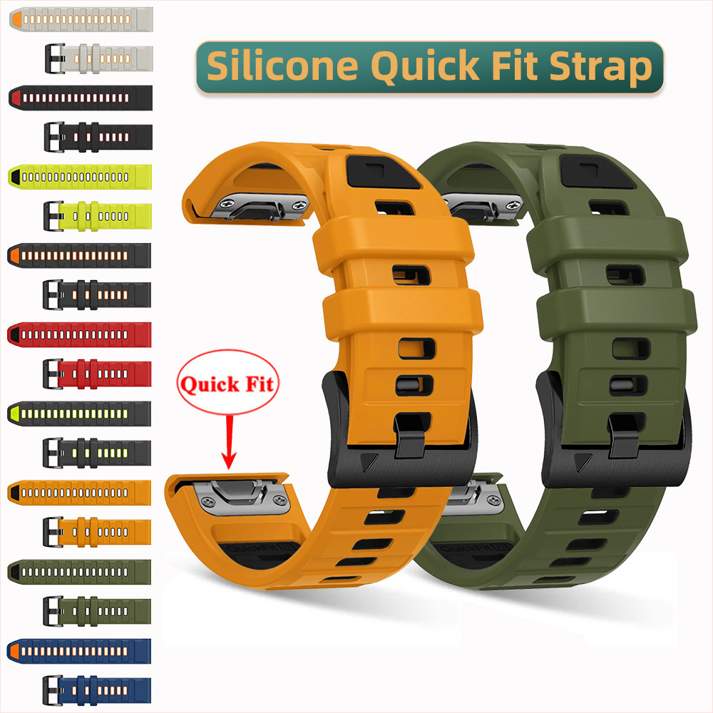 26 มม.22 มม.สายคล้องคอซิลิโคนสายรัดข้อมือ Quick Fit สําหรับ Garmin Fenix 8 51/47 มม.E 7 7X Pro 6 6X 