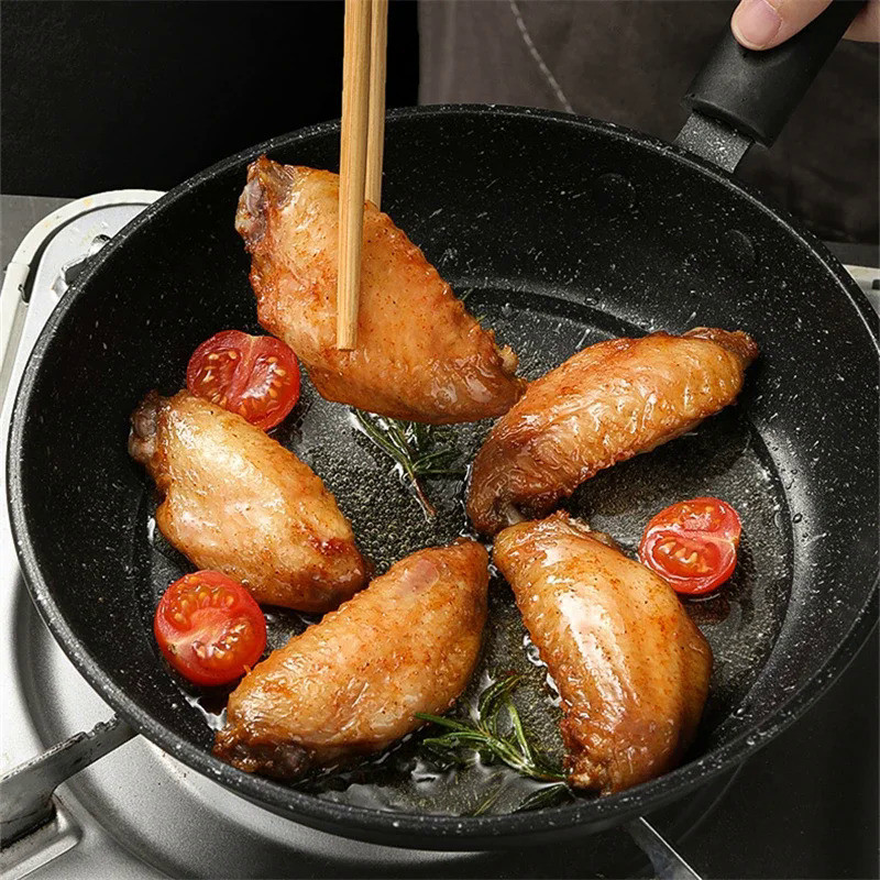Medical Stone Non-Stick Frying Pan, Household Pan, Non-Oil Smoke Pancake Pan, Fried Steak Gas Stove,